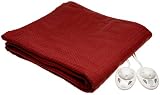 Sunbeam Royal Dreams Style Smart Digital Controller Heated Electric Blanket Queen, Cranberry