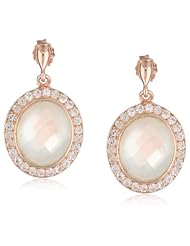 Sterling Silver Mother-Of-Pearl Oval Quartz Earrings