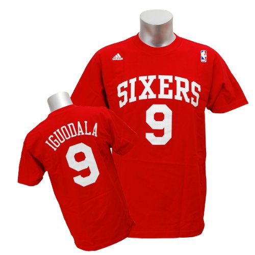 NBA Men's Philadelphia 76ers Andre Igoudala Gametime Name & Number Tee (Red, Medium)
