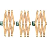 Lot Of 3 - Home-Aide Expandable Hook Wood Wall Peg Rack - Wooden Expanding Accordian Style