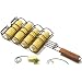 Charcoal Companion Non-Stick Corn Grilling Basket with Rosewood handle