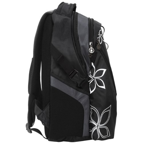 15.6 inch Gray Contour Flowers Multiple Pockets Laptop Computer Travel Sling Backpack w/Air Mesh Padded Panel 15.6 inch Gray Contour Flowers Multiple Pockets Laptop Computer Travel Sling Backpack w/Air Mesh Padded Panel