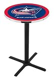 42" Columbus Blue Jackets Bar Height Pub Table - Cross Legs