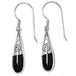 Sterling Silver Onyx Dangle Earrings By Sajen