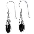 Sterling Silver Onyx Dangle Earrings By Sajen
