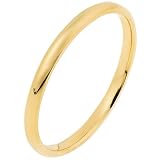 10K Yellow Gold, Light Half Round Wedding Band 2MM (sz 4-15.5)