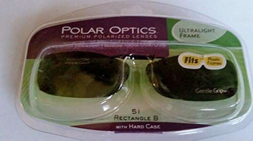 Polar Optics 51 Rec B Gray Lenses Ultralight Frame Polarized Clip-on Sunglasses with Hard Case