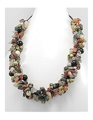 Cotton Waxed Thread Agate Necklace