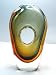 Italian Design Amber Sommerso Glass Art Circle Vase