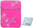 8 - 10.1 inch Hot Pink Blossom Floral Neoprene Netbook Laptop Sleeve Slip Case Pouch Bag for iPad, Acer, ASUS, Dell, HP