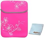 13.3 inch Hot Pink Blossom Floral Neoprene Netbook Laptop Sleeve Slip Case Pouch Bag for Macbook, Acer, ASUS, Dell, HP