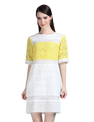 (マックスチック) Maxchic　レディース　レース切り替え　配色　ワンピース　C16734Y15C