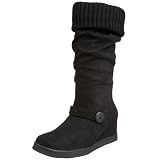 41clNZXlegL. SL160  Skechers Womens Stacked Sweater Trim Wedge Boot,Black,7.5 M US