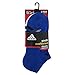 adidas Boys Cushion No Show Socks (Pack of 3), Bold Blue/Black - White/Bold Blue - Heathered Light Onix/Bold Blue, Medium