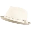 Upturn Brim Summer 2 Tone Fedora Trilby Hat White L/XL