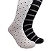 Sock Habit Men's Striped Dress Socks - Polka Dot Socks - 2 Pairs - Black & Grey Socks