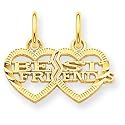 14k Double Heart Best Friends Break-apart Charm