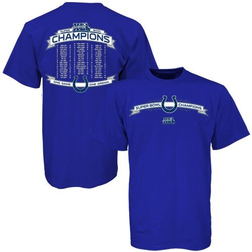 Buy Indianapolis Colts Super Bowl XLI Champions Blue Team Roster Youth T-shirt by Reebok