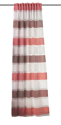 Home fashion 85728-807 Fertigschal Dekostoff Querstreifen, rot / 245 x 140 cm Preisvergleich