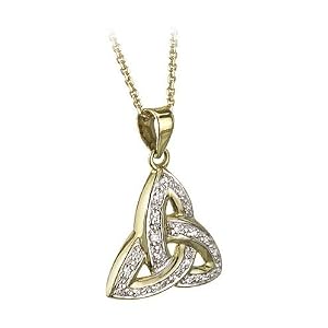 Trinity Knot 14K Diamond Set Pendant by