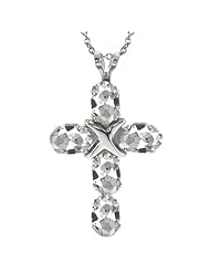 2.75 Ct Oval White Topaz 925 Sterling Silver Pendant With 18" Silver Chain