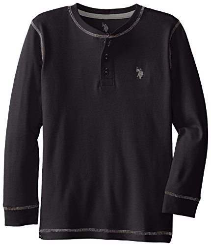 U.S. Polo Assn. Big Boys' Interlock Cotton Long-Sleeve Henley Shirt