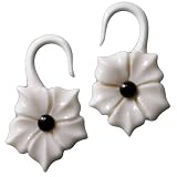 Pair of Bone with Black Water Buffalo Horn with Bone Hooks - BY27B: 10g