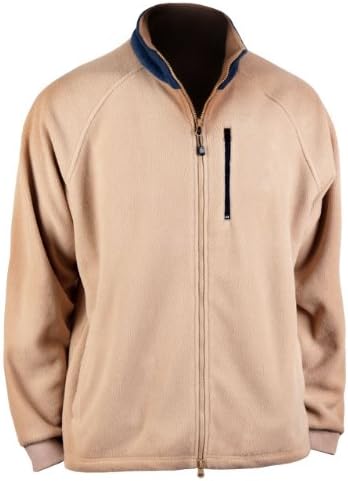 Tres Bien Golf Men's Fleece Jacket with 2 Way Zipper-Tan-XX-Large