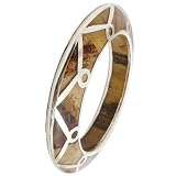 Brown Wood with Gold Circles Pattern Bangle