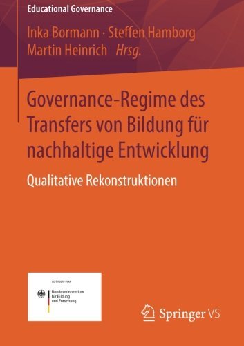 Governance-Regime des Transfers von Bildung für nachhaltige Entwicklung: Qualitative Rekonstruktionen (Educational Governance) (German Edition)