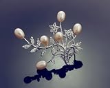 New Freshwater pearl vintage antique rhinestone brooch pin jewelry YSXZ026