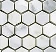 Hexagon Carrara Mosaic 1" Sample Piece HONED Hexagon Carrara Mosaic 1" Sample Piece HONED