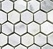 Hexagon Carrara Mosaic 1" Sample Piece HONED