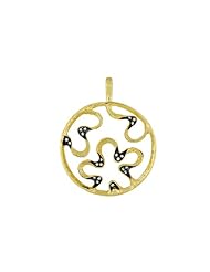18K Yellow Gold Pendant Blk Rhodium Pendants