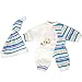 Mingao 14 Inches High Simulation Baby Doll's Clothes Brown Stripes Rompers Suit with Hat