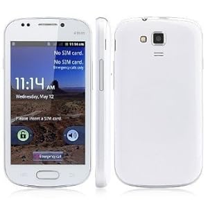 Unlocked Quadband 2 sim with Android 2.3 OS (Android 4.1 UI) Smart Phone 4.0 Inch Capacitive Touch Screen Compatible with GSM carriers T-mobile Simple mobile (White)