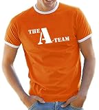 Touchlines A-Team Kontrast / Ringer T-Shirt, Orange/White, Or/Wh Groesse: M