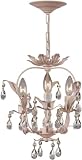 Crystorama 5823-BH Paris Flea Market Collection 3-Light Convertible Mini-Chandelier - Blush Finish and Clear hand Cut Crystals