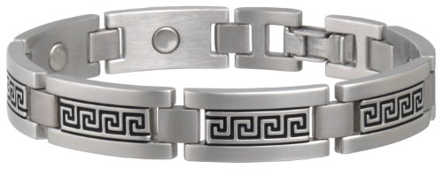 Sabona Greek Key Stainless Magnetic Bracelet, Large Sabona Greek Key Stainless Magnetic Bracelet, Large