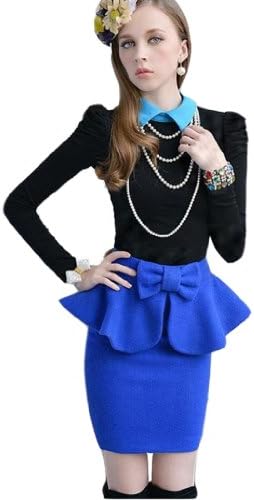 BWDB Women's Slim Tight Long Sleeve Lapel Tunic Bottoming Shirt Blouse