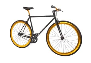 Pure Fix Cycles India Fixed Gear Single Speed Urban Fixie Bike, 58cm/Large, Black/Gold