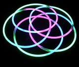 22 Inch Tri Colour Glow Sticks Necklaces Pink - Green - Blue (Qty 50)