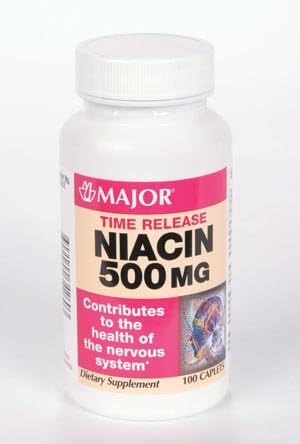 (3 PACK) MAJOR TIME RELEASE NIACIN TR 500MG CAPLETS 100CT X 3 BOTTLES *COMPARE TO NIASPAN AND SAVE*