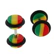 Fake Acrylic Plugs - Red-Green-Yellow 16g Wire; 2G (6mm) - Sold as a Pair