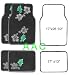 A Set of 4 Universal Fit Plush Hawaiian Hibiscus Floral Carpet Floor Mats for Cars / Truck - Smoke Floor Mats with Grey Hibiscus