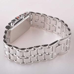 Neewer (3x) Silver Strap Lava Style Iron Digital Red LED Mirror Sports Wrist Watch
