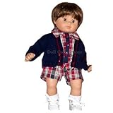 Red and Blue Plaid Romper with Cardigan Sweater. Fits 15' Dolls like Bitty Baby® and Bitty Twin®