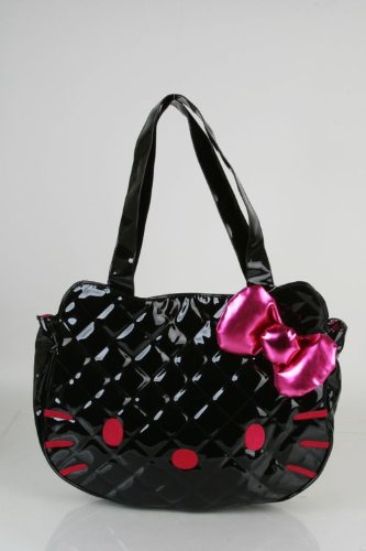 Hello Kitty Quilted Face Bag in Black