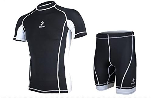 Outdoor Running Cycling MTB Compression Men Tops & Shorts Sport Suit RK029 Black XXL