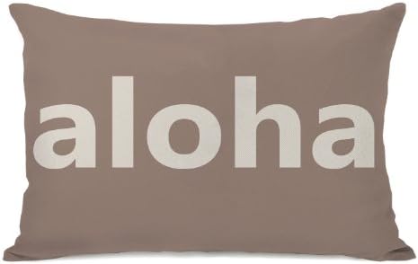Bentin Home Decor Aloha Throw Pillow by OBC, 14"x 20", Tan/Ivory